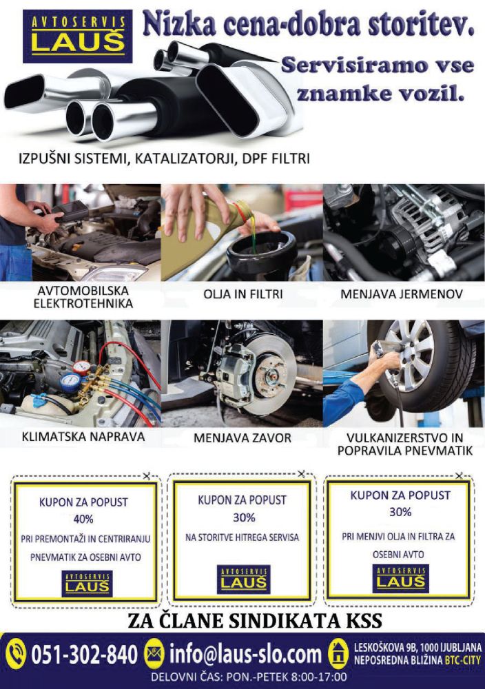 Avtoservis Lauš ugodnosti za člane KSS