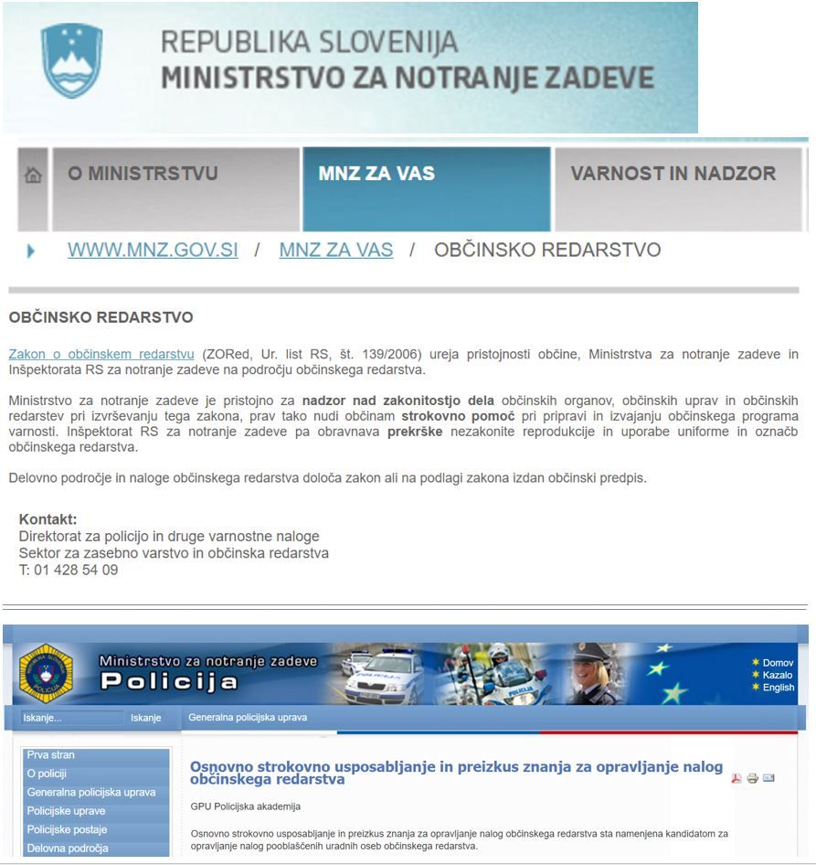 Iz spletne strani notranjega ministrstva in policije