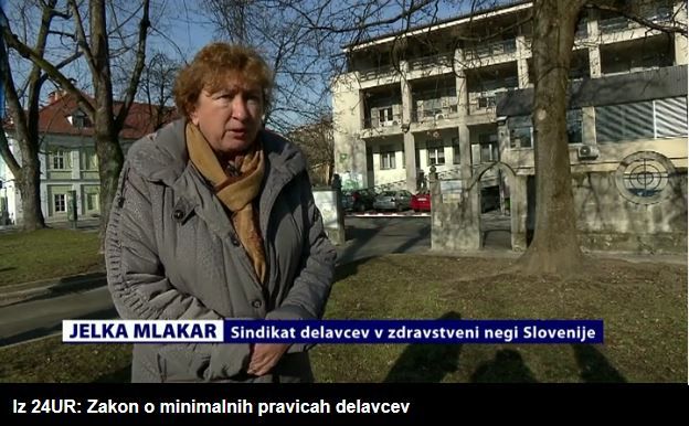 Jelka Mlakar iz Sindikata delavcev z zdravstveni negi Slovenije
